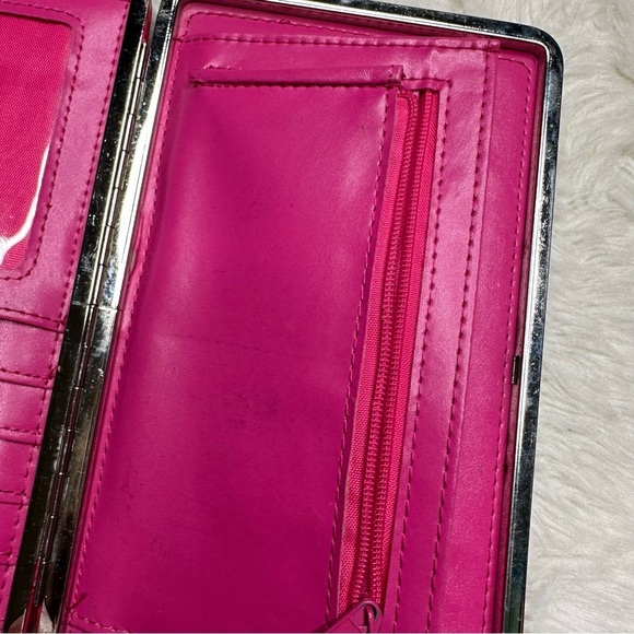 Clutch Wallet Faux Embossed Crocodile Print Pink - Picture 15 of 16